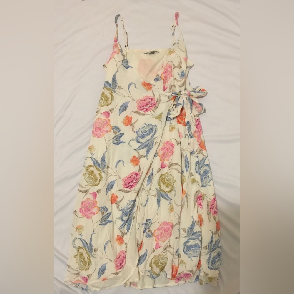 O'Neill White Floral Wrap Mini Dress